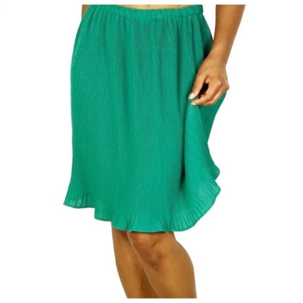 BANANA REPUBLIC pleated accordion ruffle skirt green size XS 8775